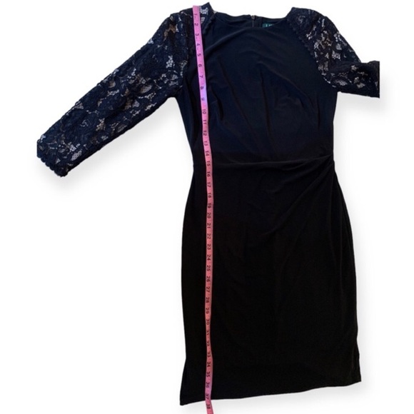 Ralph Lauren Black Lace Sleeve Lined Dress - Picture 11 of 14
